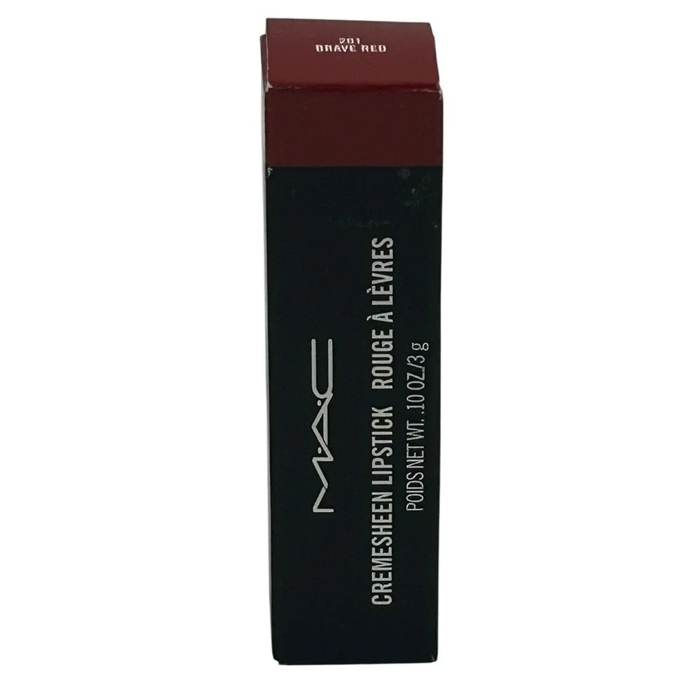 MAC Cremesheen Lipstick Brave Red 201 High-Shine‎ Lip Color 0.10 oz